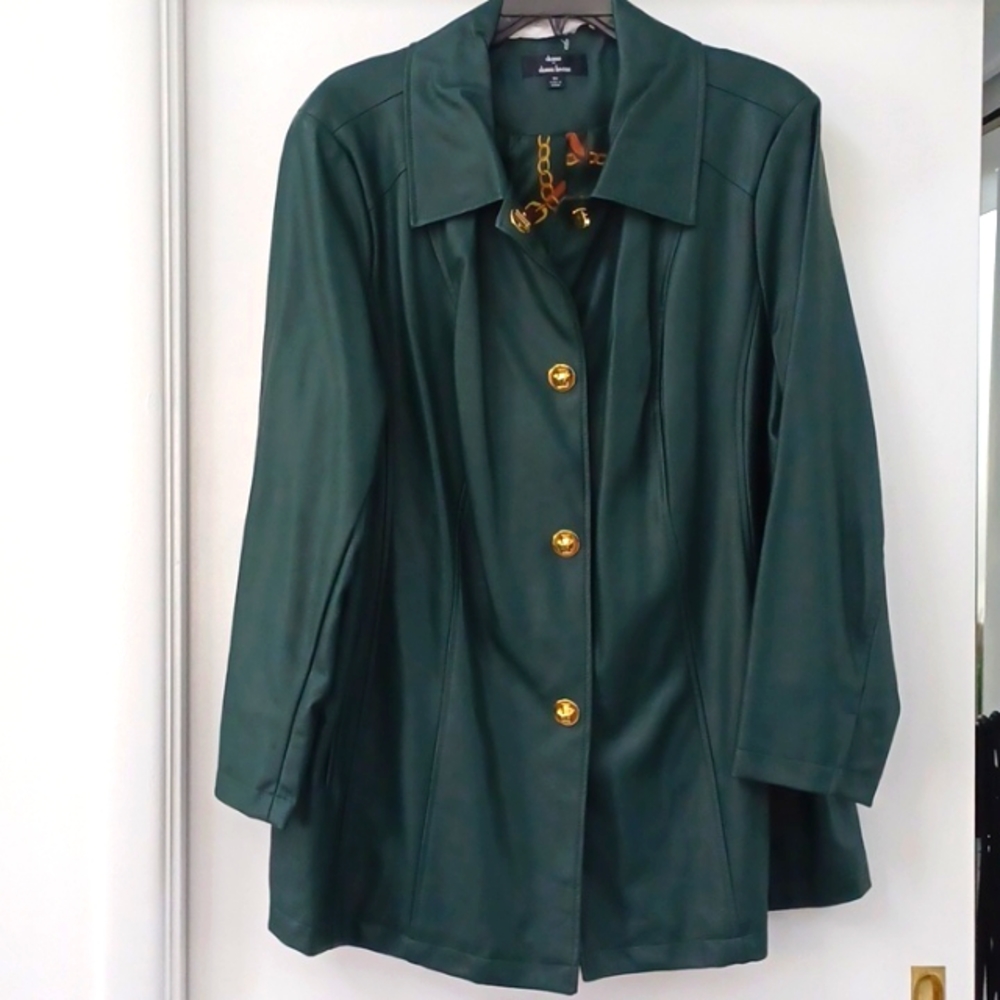 Women's plus size faux leather coat